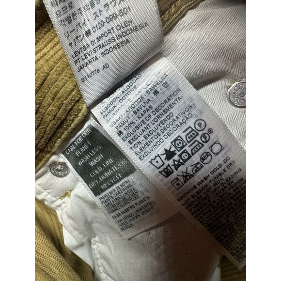 Levi's Low Pro Corduroy Pants Women's Size 29x30 Gold Straight Leg Mid Rise NWT - Picture 4 of 7